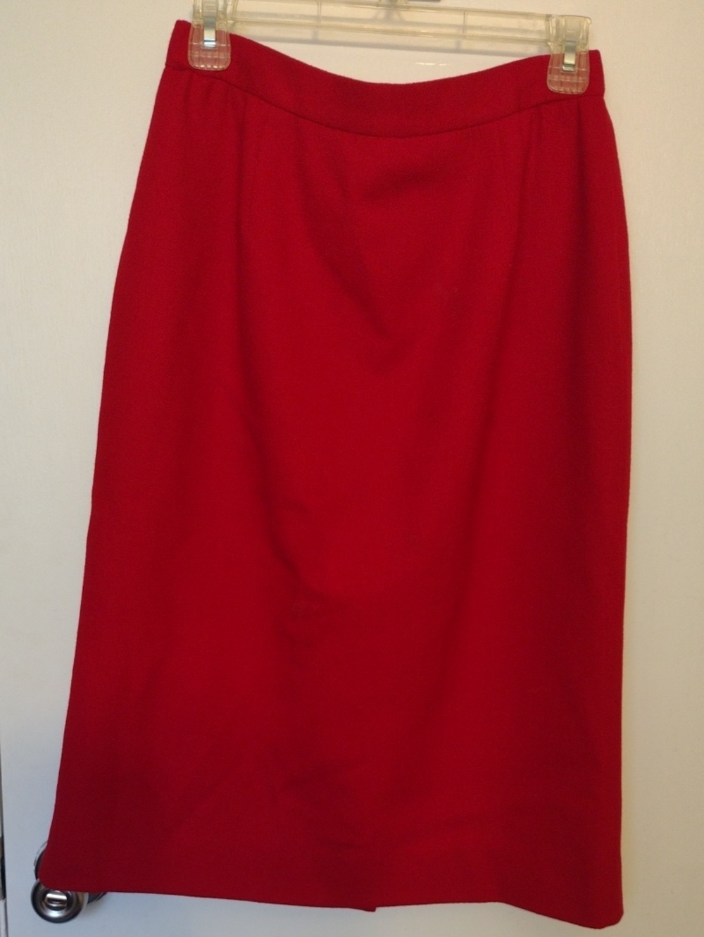 Vintage Bright Red Wool Pencil Skirt Size Small